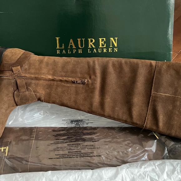 Ralph Lauren Oiled Suede Over-the-Knee Boot - Picture 5 of 7